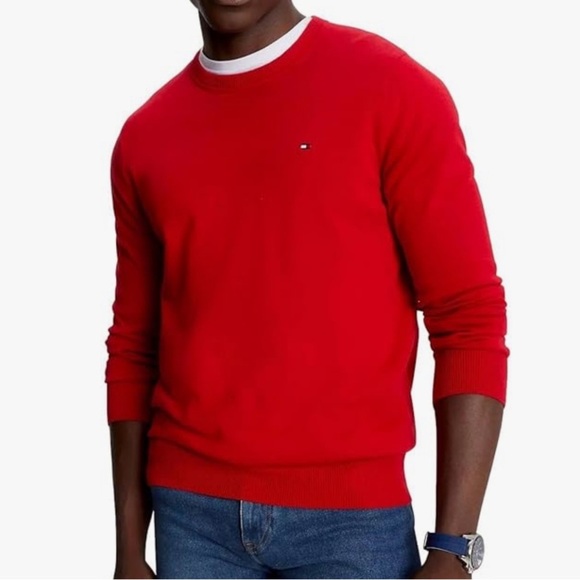 NWT Tommy Hilfiger Crewneck Pullover Sweater Red Men’s XXL - Picture 2 of 9